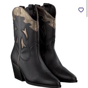 Free people brayden dagget black and gold western cowboy boots COPY